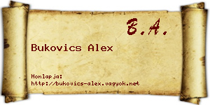 Bukovics Alex névjegykártya